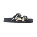 Myra Coyote Crest Hairon Leather Sandals in Vanilla White