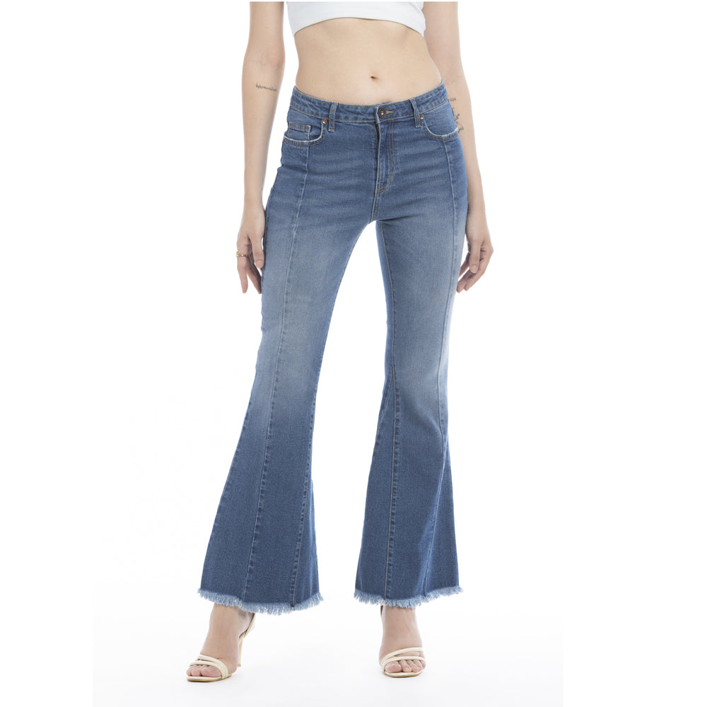 Viviana Length Stitch Accent Flared Leg Jeans/ Bottoms