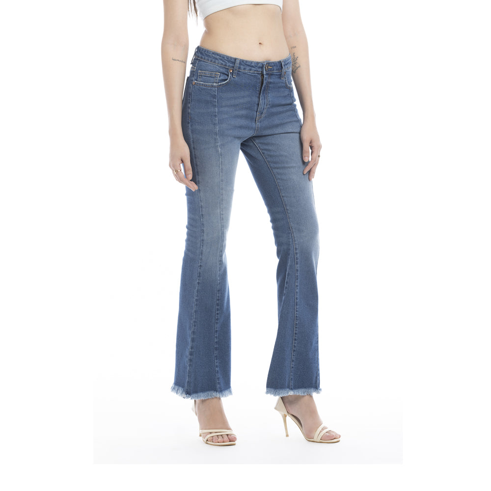 Viviana Length Stitch Accent Flared Leg Jeans/ Bottoms