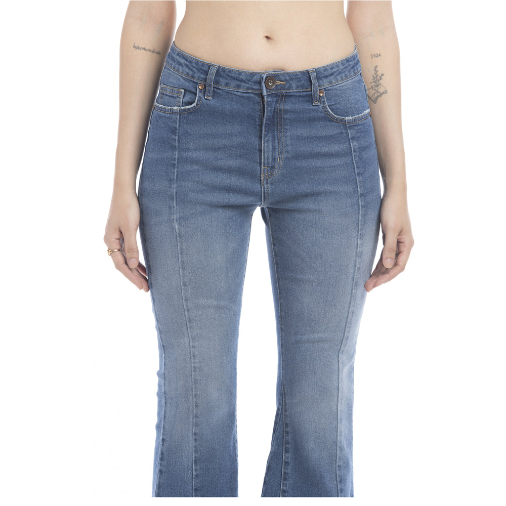 Viviana Length Stitch Accent Flared Leg Jeans/ Bottoms