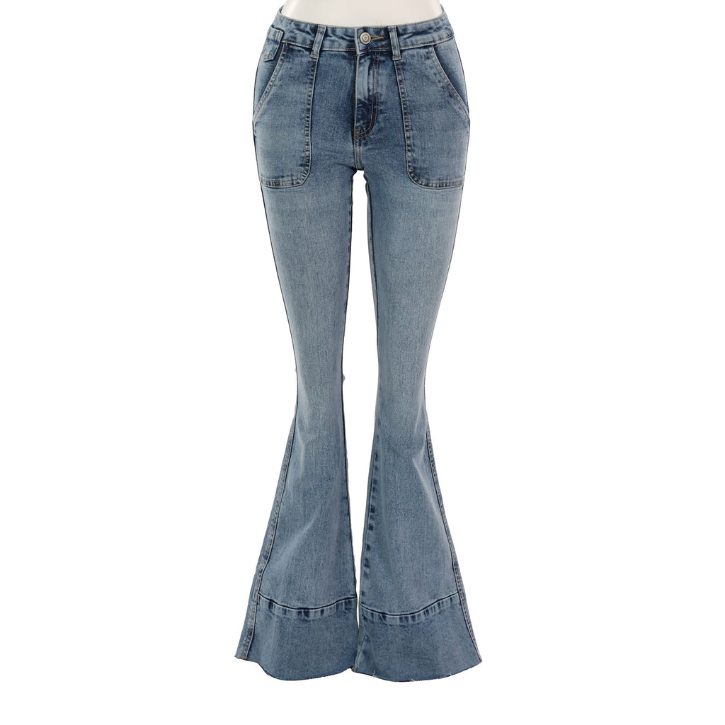 Raven Front Pocket Flared Jeans/ Bottoms