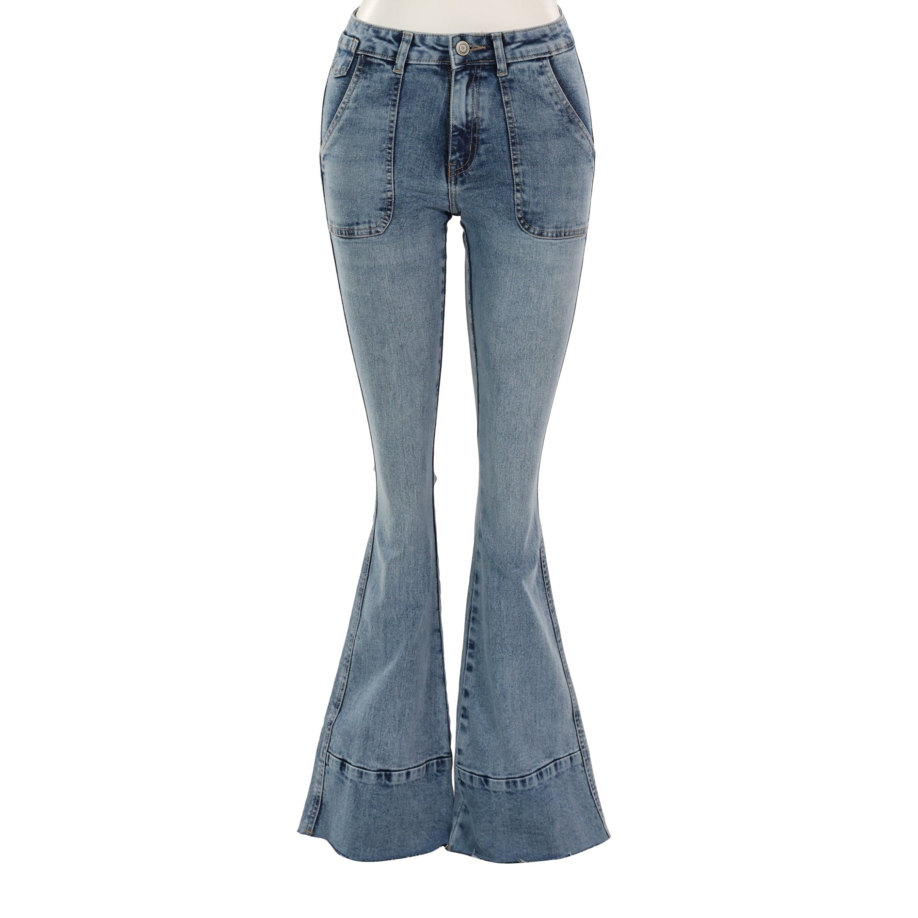 Raven Front Pocket Flared Jeans/ Bottoms