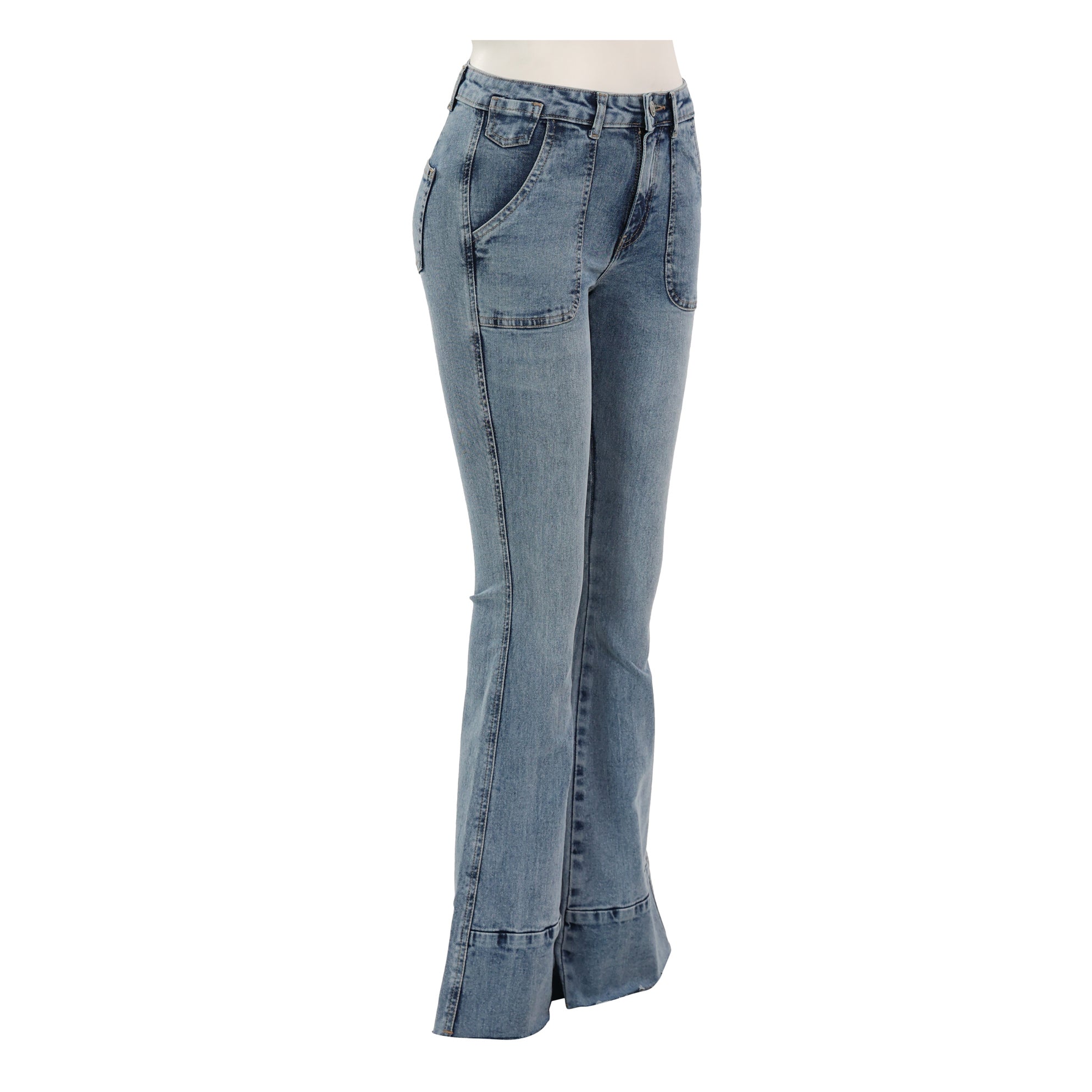 Raven Front Pocket Flared Jeans/ Bottoms