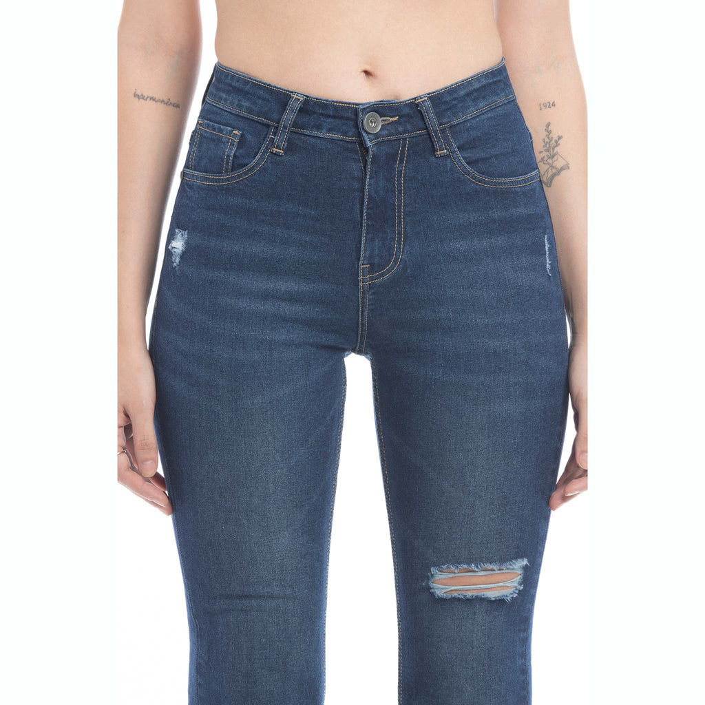 Jordan Distressed Frayed Hem Flared Jeans/ Bottoms